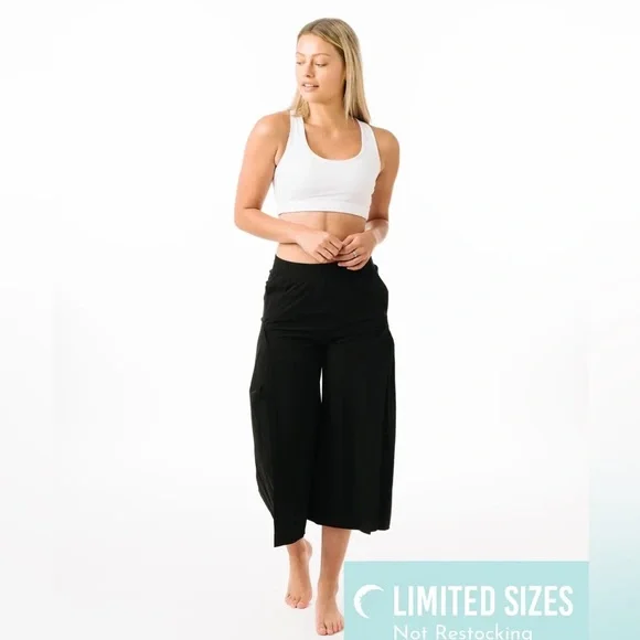 Zyia Large Black Work Flow Pants Wide Leg Gaucho 🖤 - Picture 3 of 12